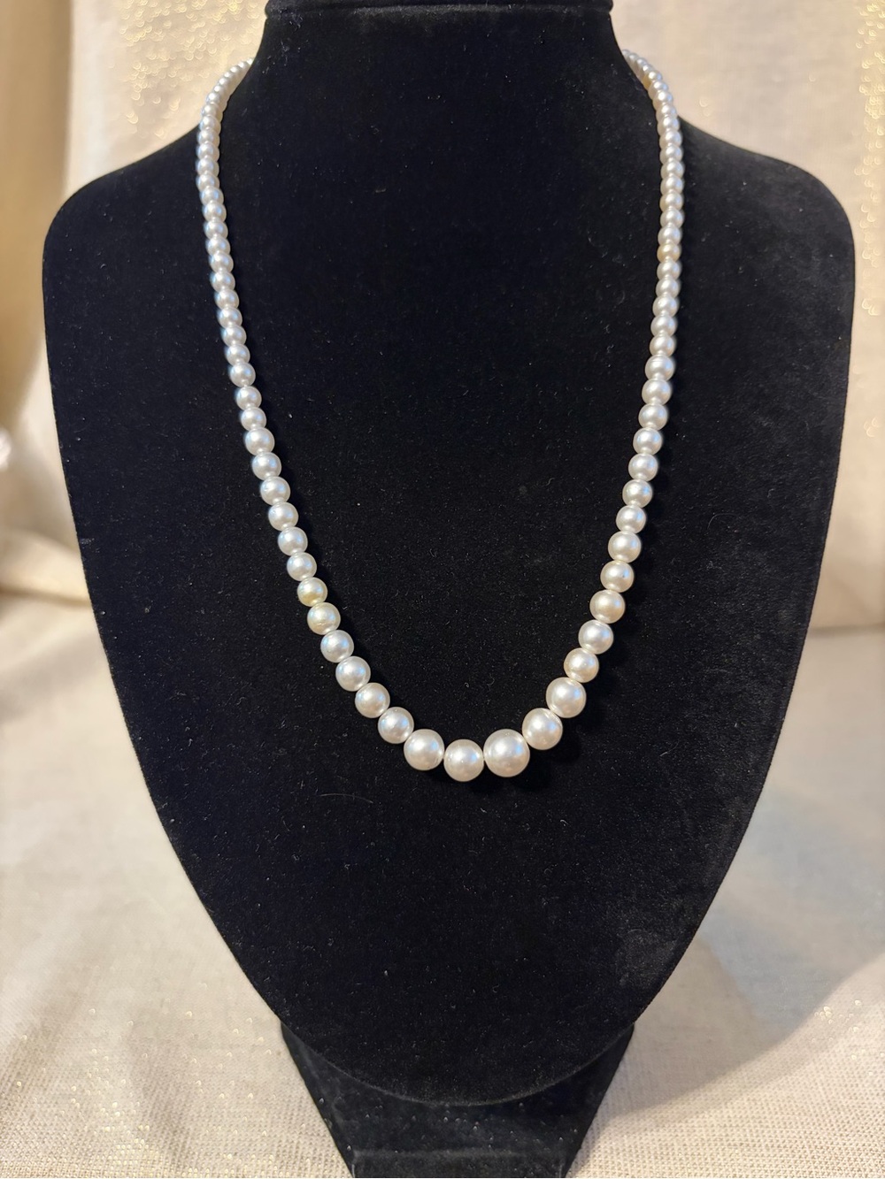 Vintage Mid Century Japan Faux Pearl Necklace - Elegant Women Jewelry
